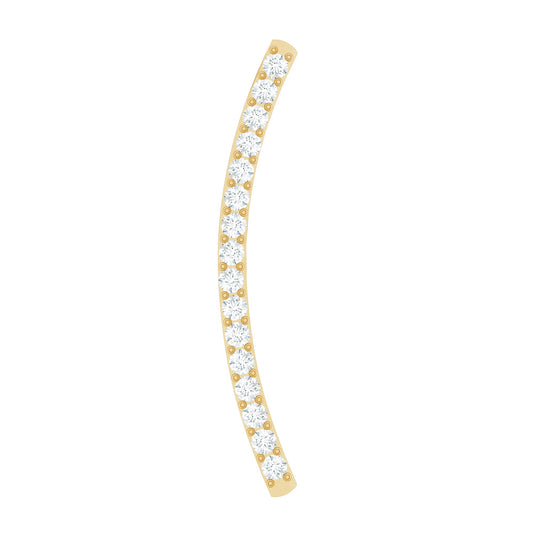 Certified Moissanite Curved Climber Earring for Her
