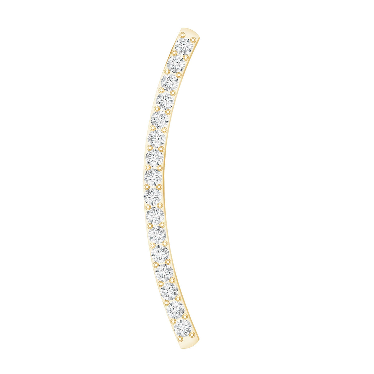 Certified Moissanite Curved Climber Earring for Her