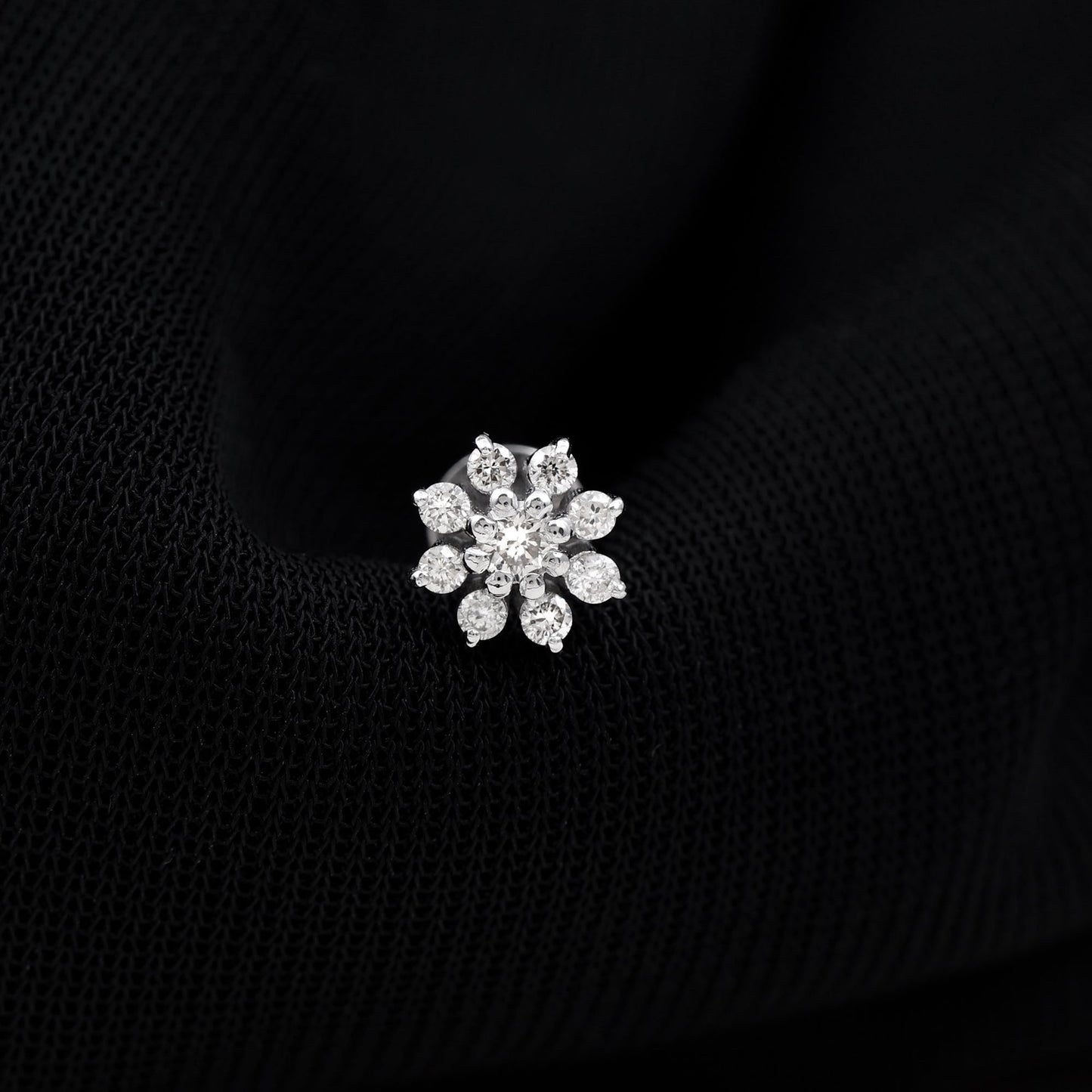 Minimalist Moissanite Flower Cartilage Earring