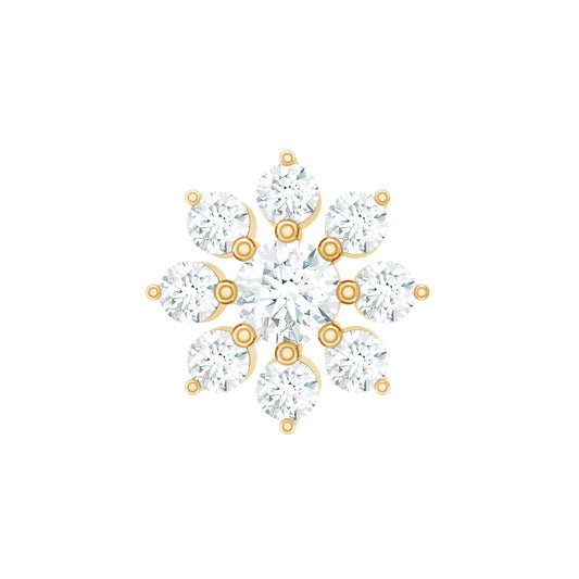 Minimalist Moissanite Flower Cartilage Earring