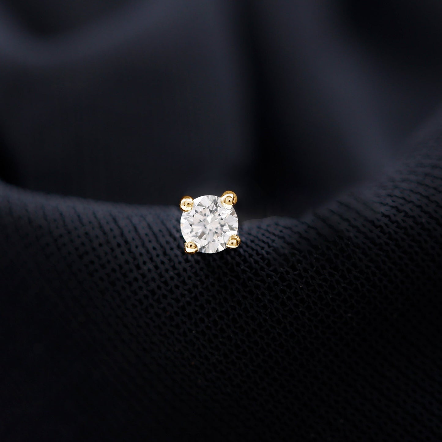 Dainty Round Moissanite Solitaire Tragus Earring