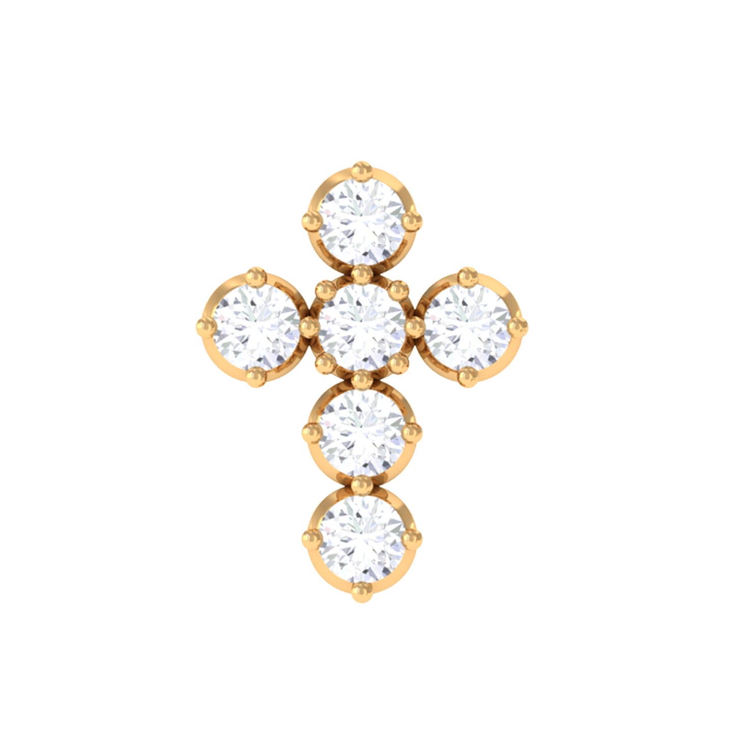 Certified Moissanite Cross Earring for Cartilage Piercing