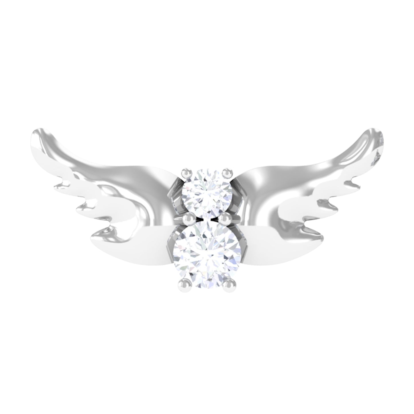 Round Moissanite Bat Earring for Cartilage Piercing