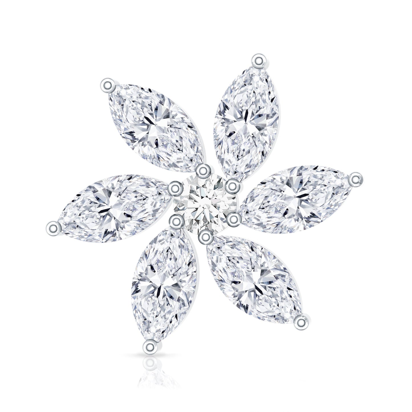Marquise Moissanite Flower Earring for Cartilage Piercing