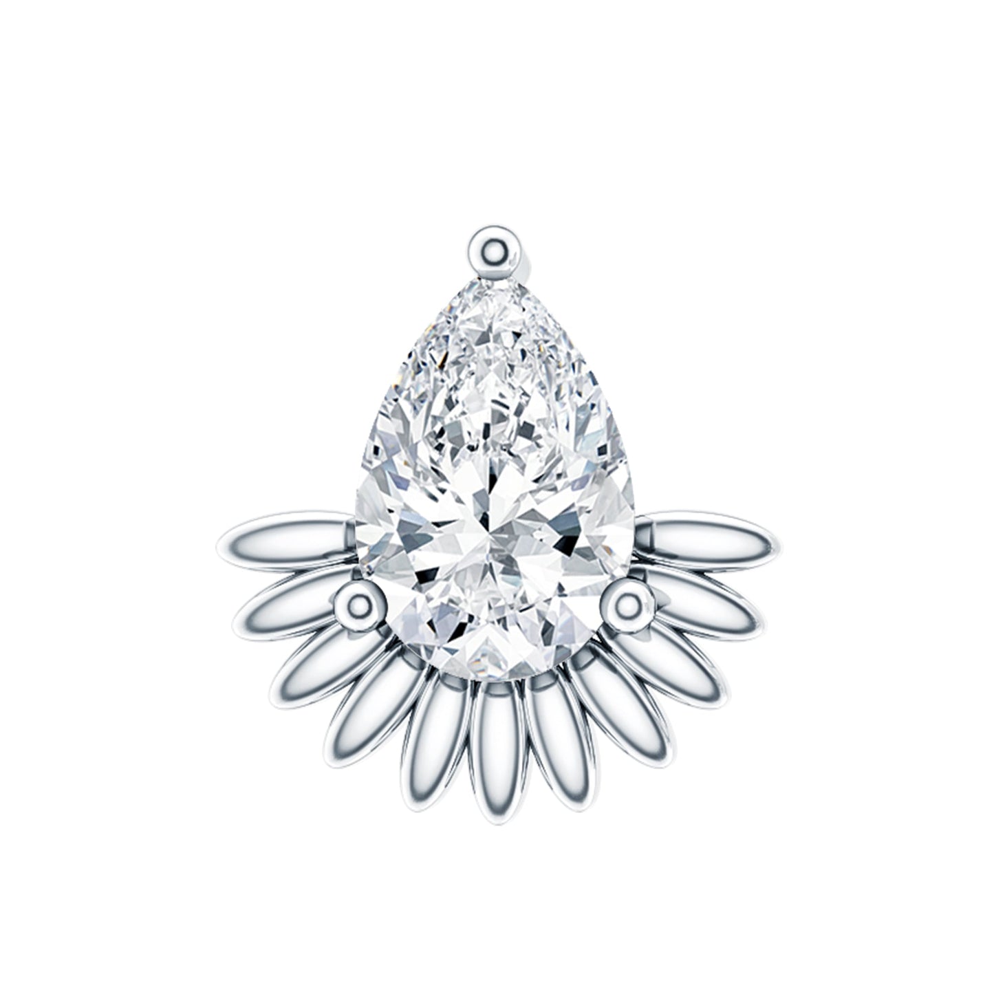 Pear Shape Moissanite Unique Cartilage Earring