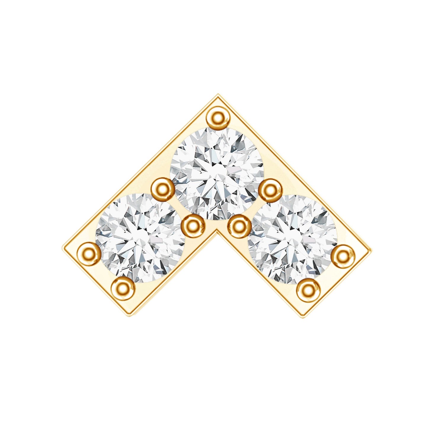 Round Moissanite Chevron Tragus Earring for Women