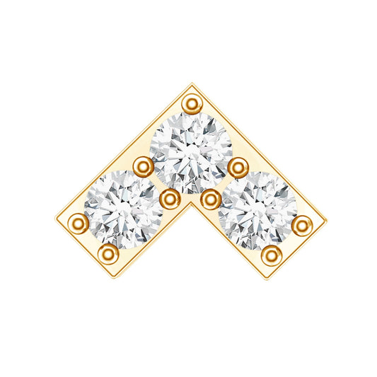 Round Moissanite Chevron Tragus Earring for Women