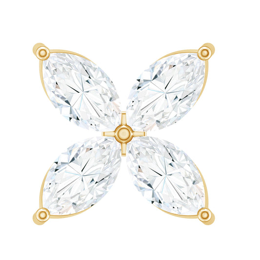 Marquise Cut Moissanite Flower Cartilage Earring