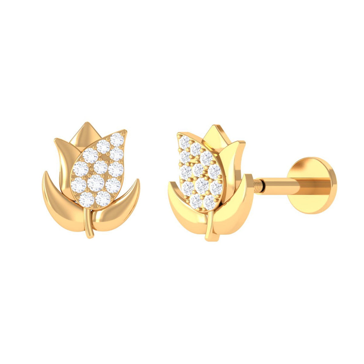 Diamond Flower Earring for Tragus Piercing