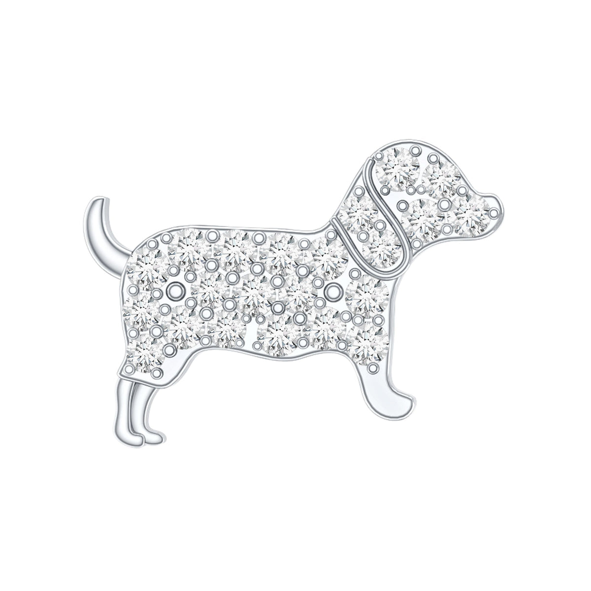 Adorable Diamond Puppy Earring for Helix Piercing