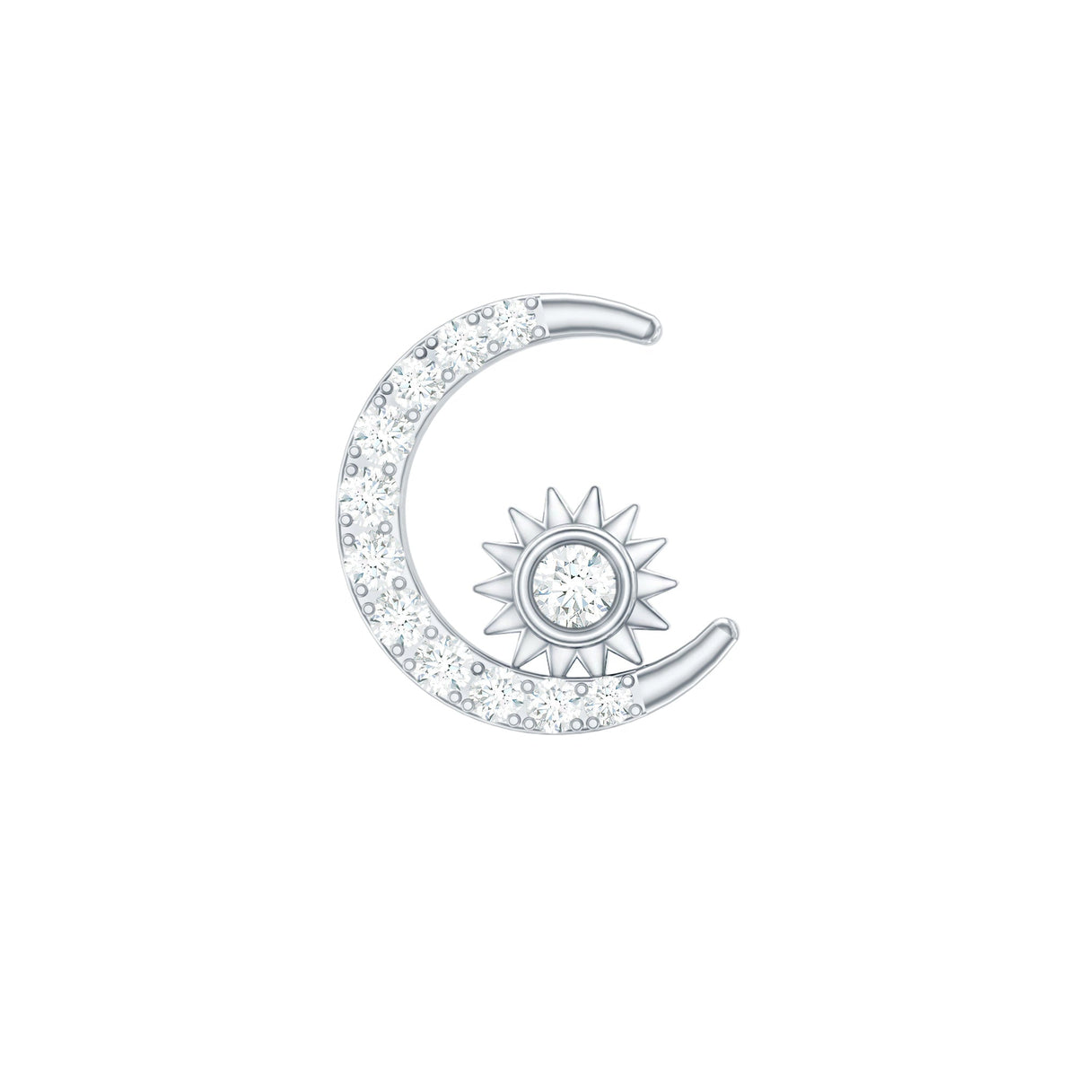 Diamond Moon and Star Helix Earring