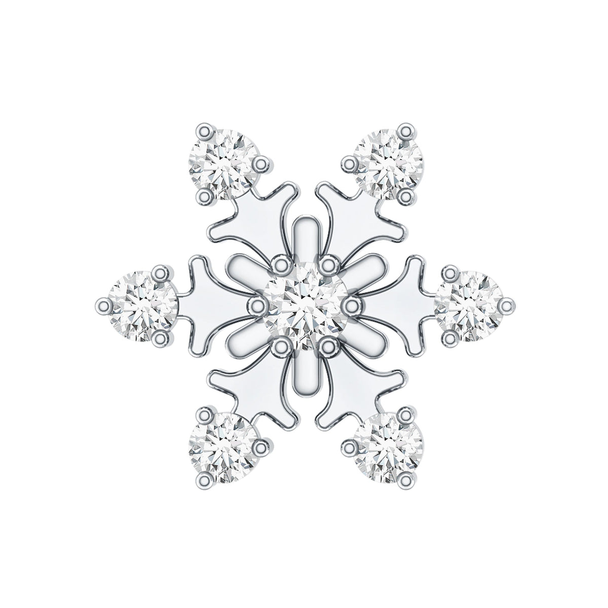 Diamond Snowflake Earring for Upper Lobe Piercing