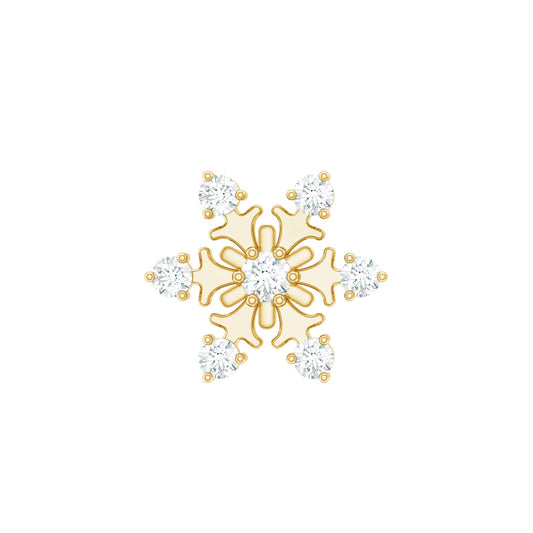 Diamond Snowflake Earring for Upper Lobe Piercing