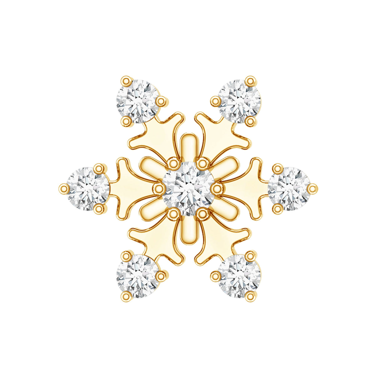Diamond Snowflake Earring for Upper Lobe Piercing