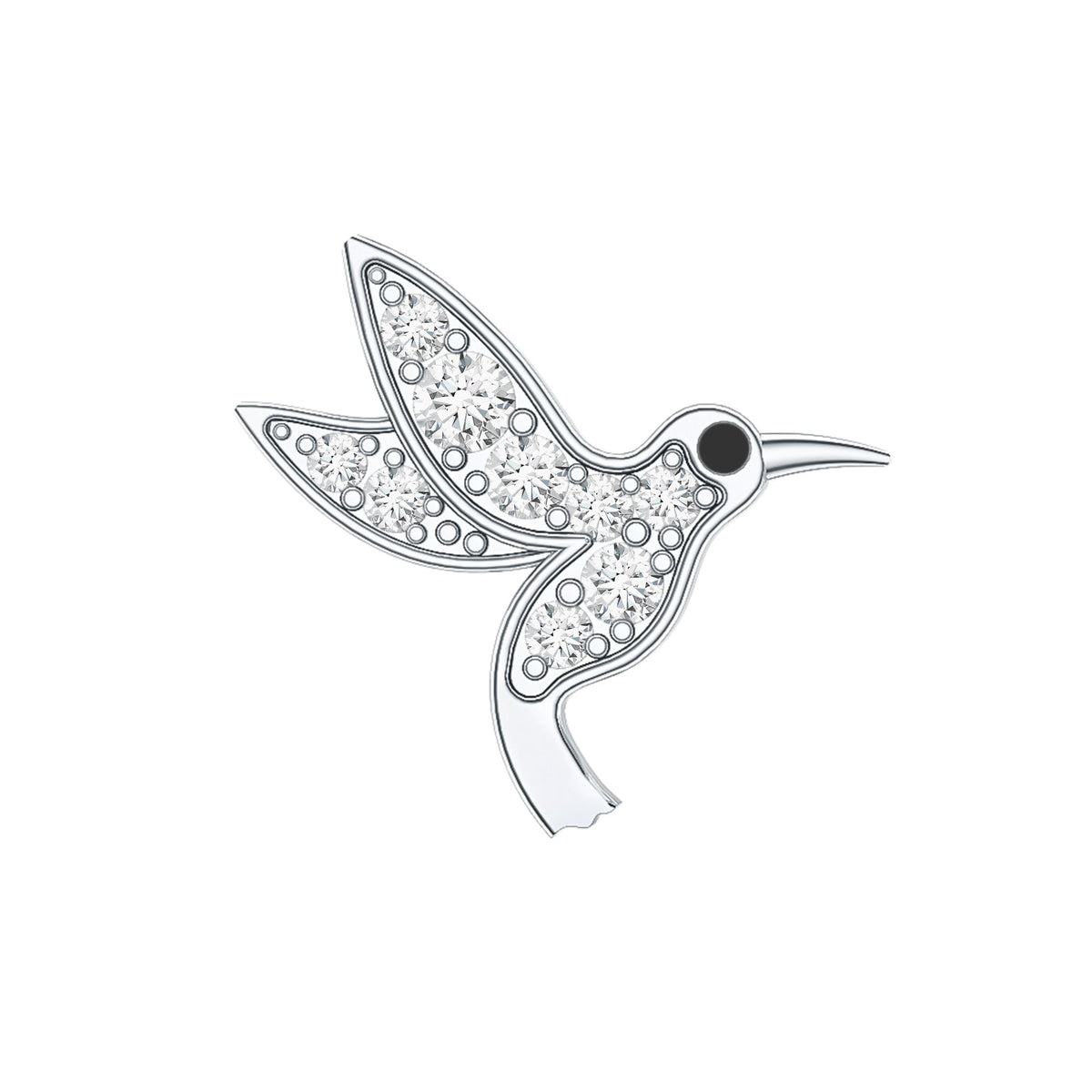 Diamond Hummingbird Earring for Helix Piercing