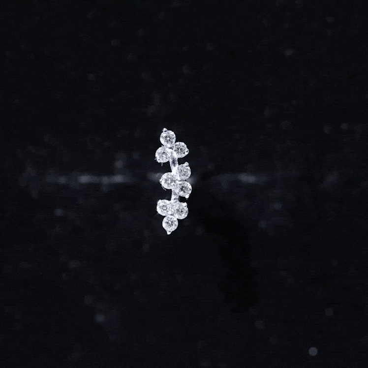 Unique Moissanite Cartilage Climber Earring