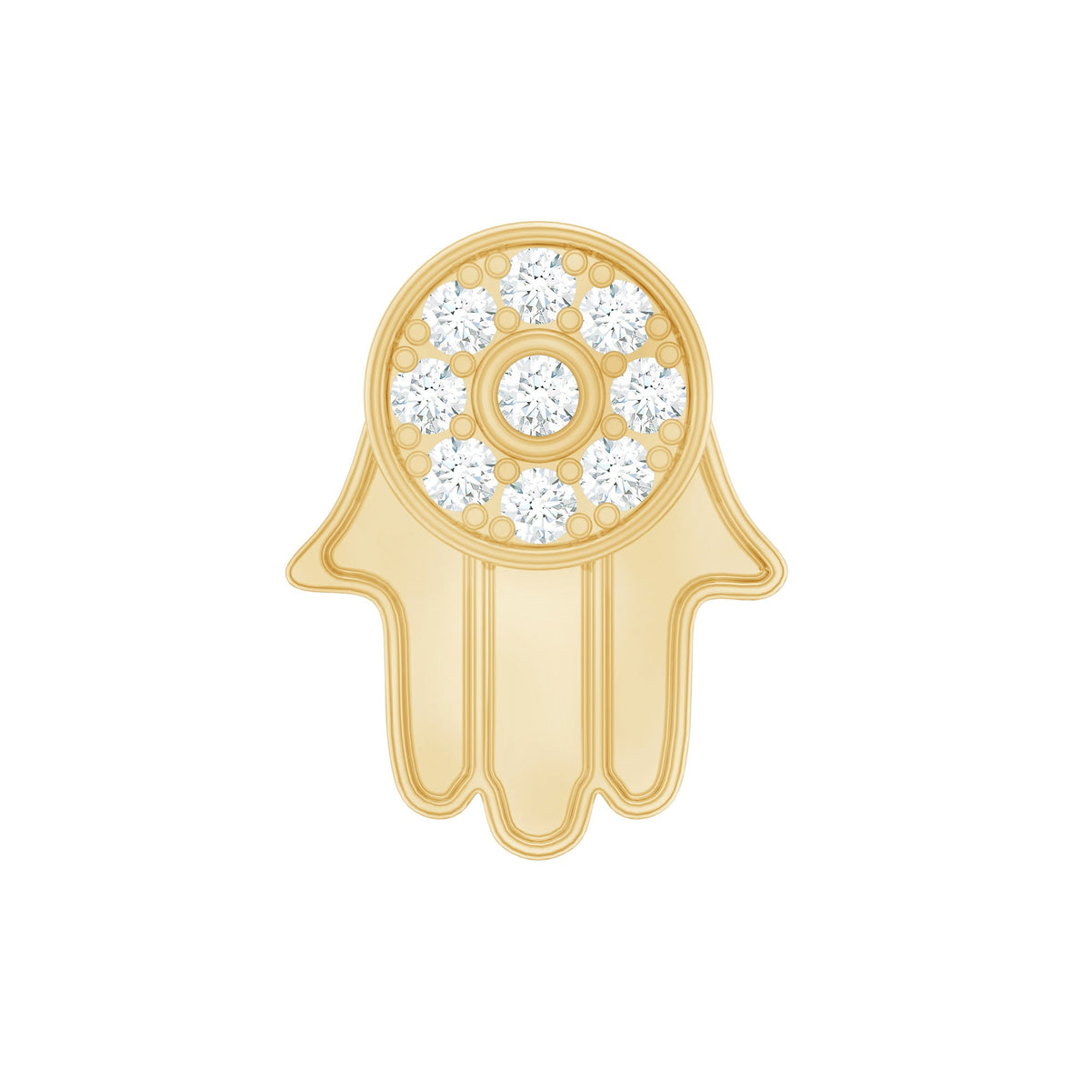 Diamond Hamsa Earring for Cartilage Piercing