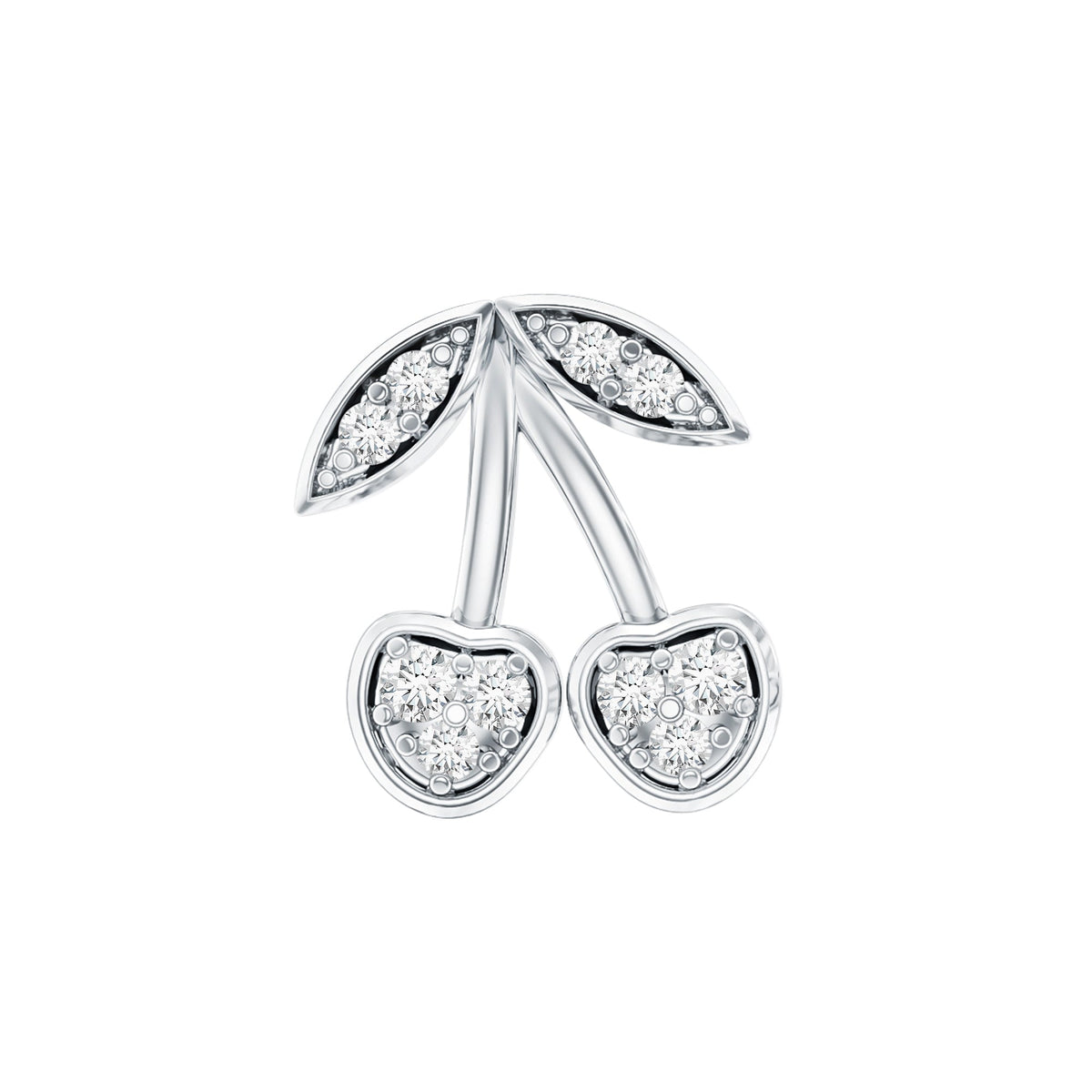 Diamond Cherry Fruit Earring for Helix Piercing