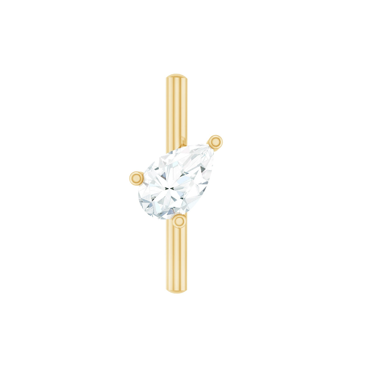 Pear Shape Diamond Solitaire Helix Earring for Her
