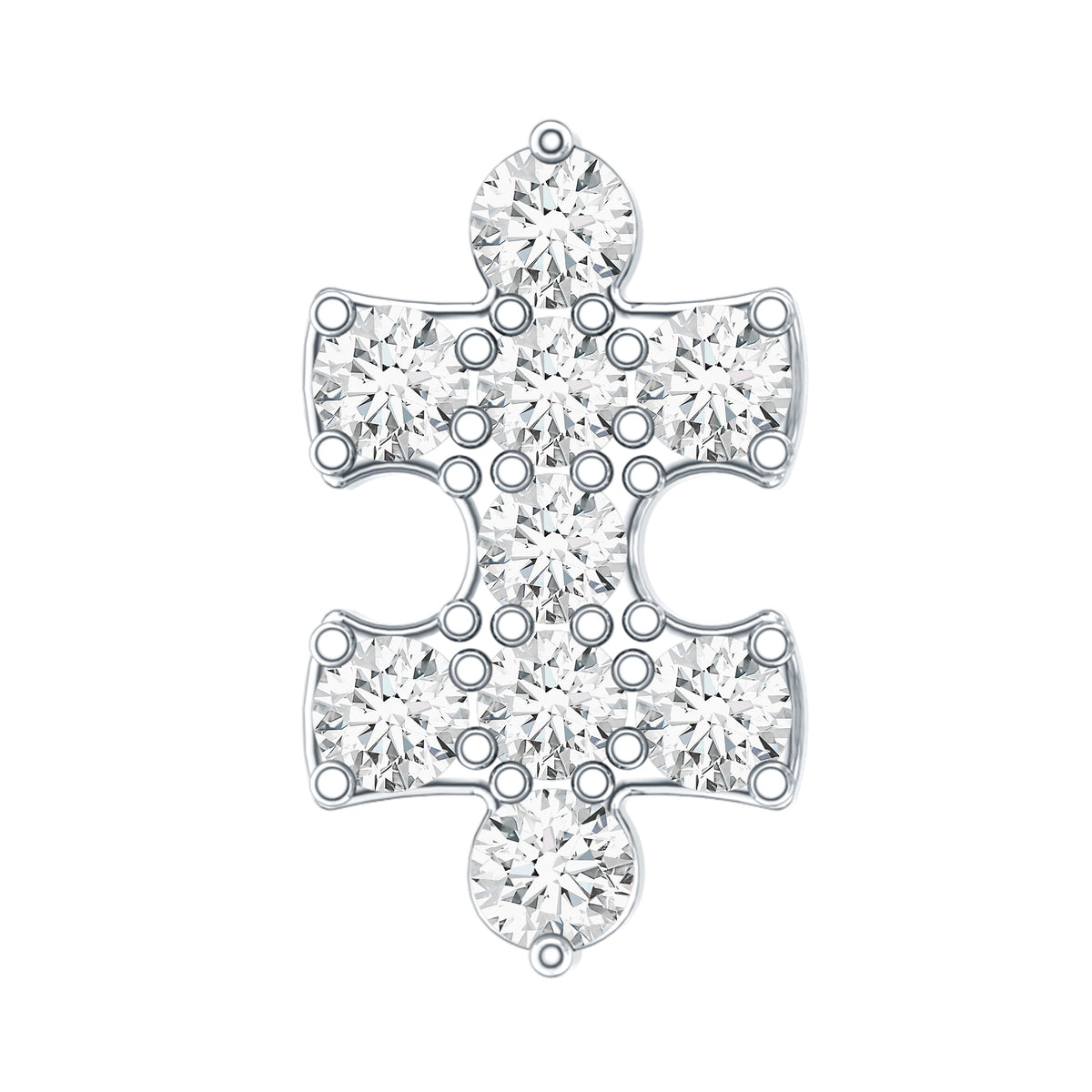 Diamond Puzzle Piece Earring for Helix Piercing