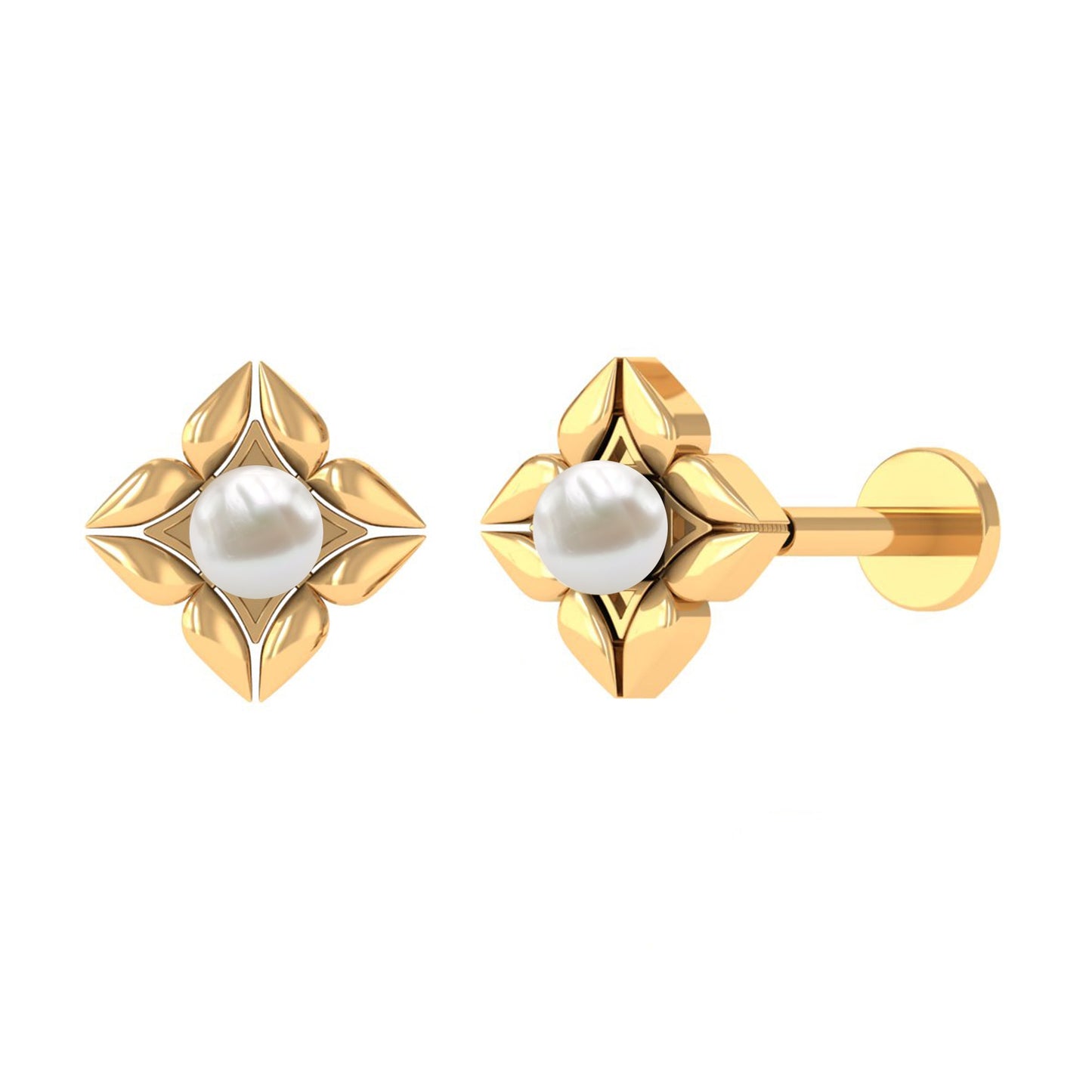 Nature Inspired Freshwater Pearl Upper Lobe Earring