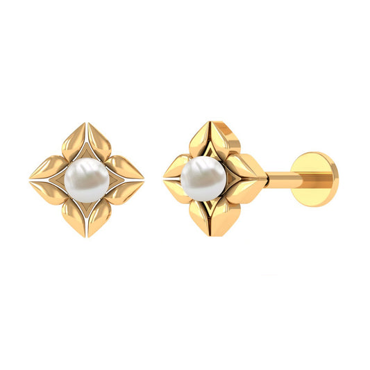 Nature Inspired Freshwater Pearl Upper Lobe Earring