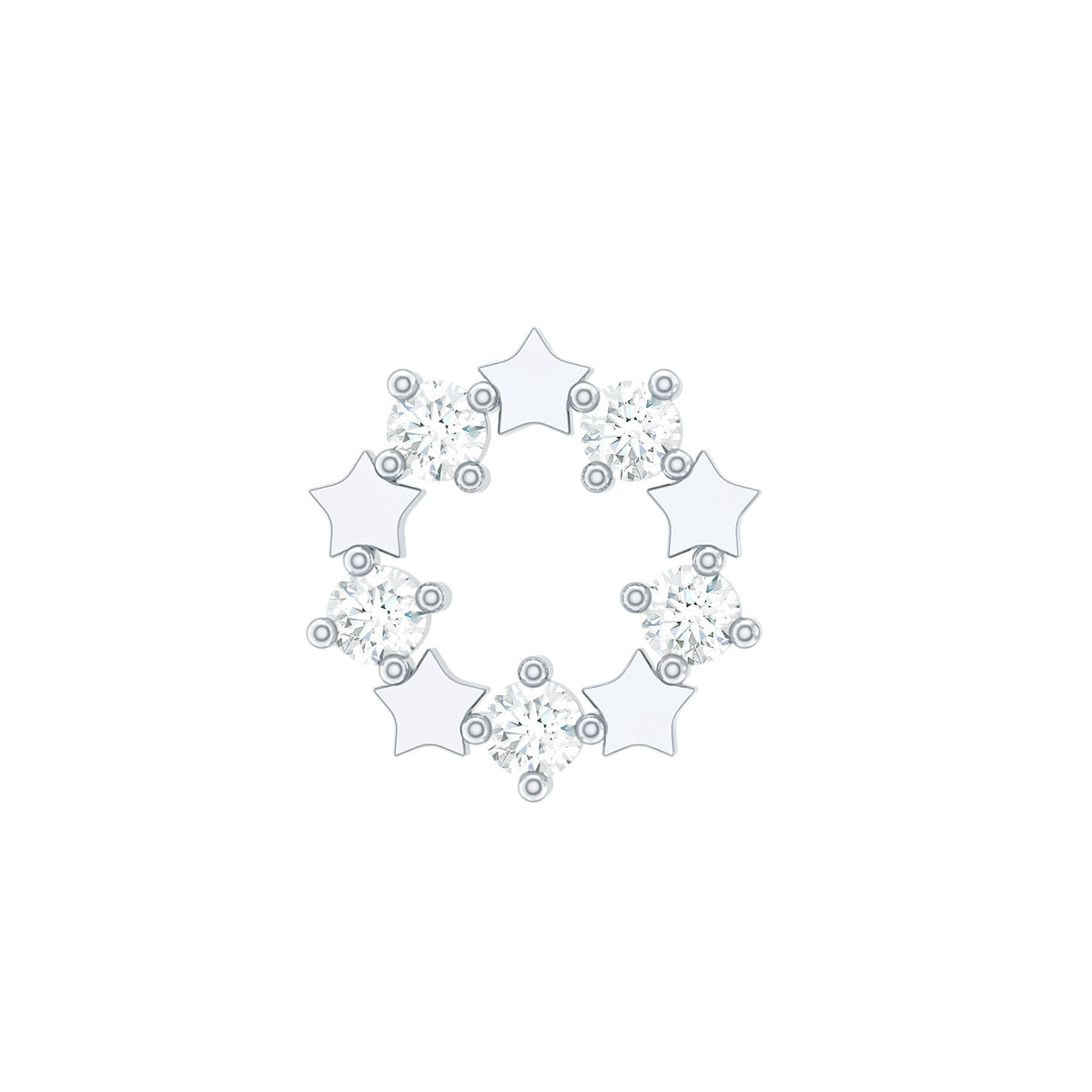 Minimal Diamond Open Circle Earring for Helix Piercing