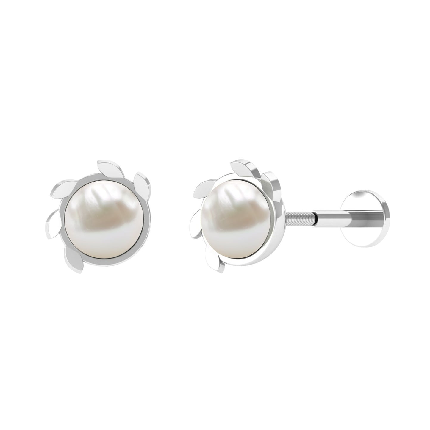 Real Freshwater Pearl Solitaire Earring for Helix Piercing