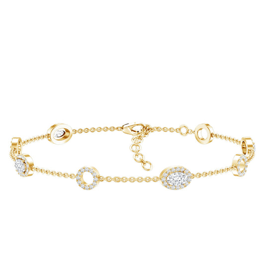 Lab Grown Diamond Bridal Station Chain Bracelet