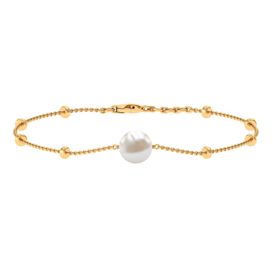 Cultured 7.48 Carat Freshwater Pearl Chain Bracelet