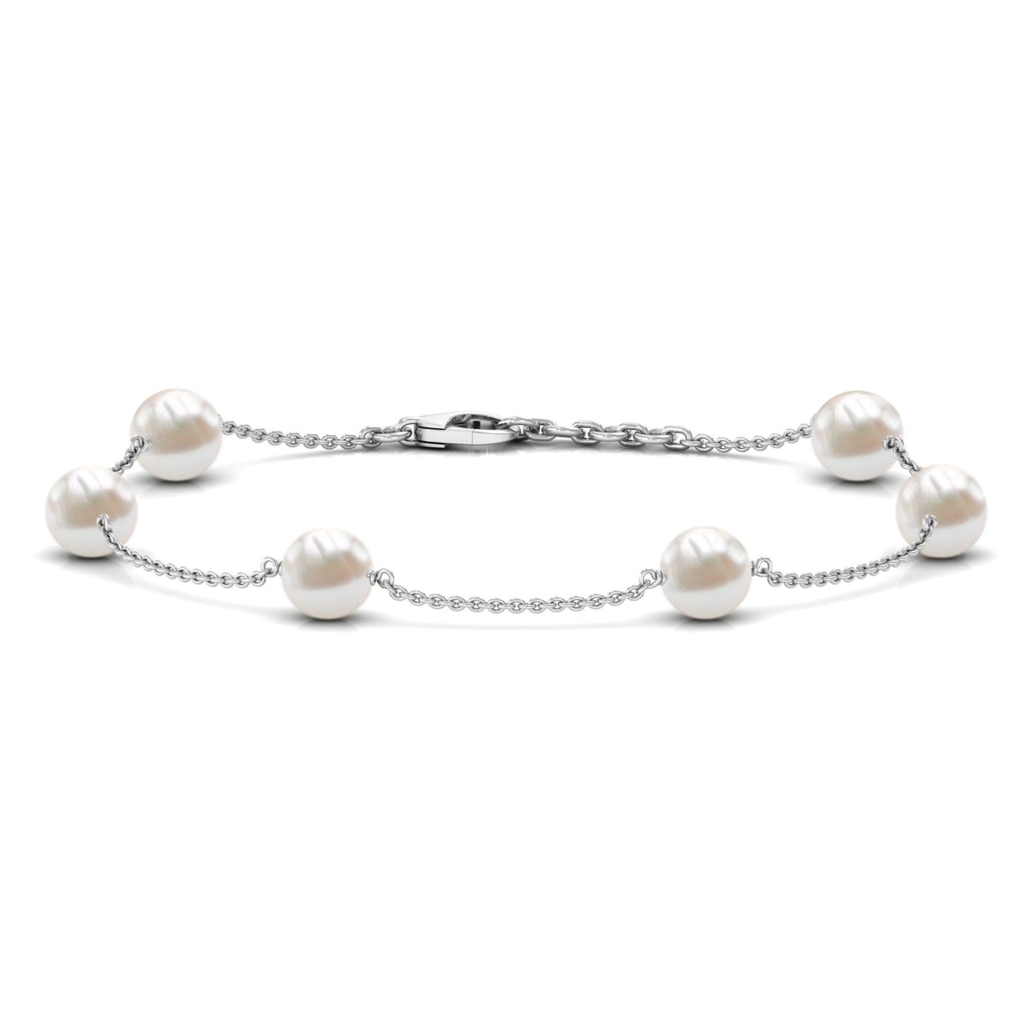 Real Freshwater Pearl Station Bracelet for Women