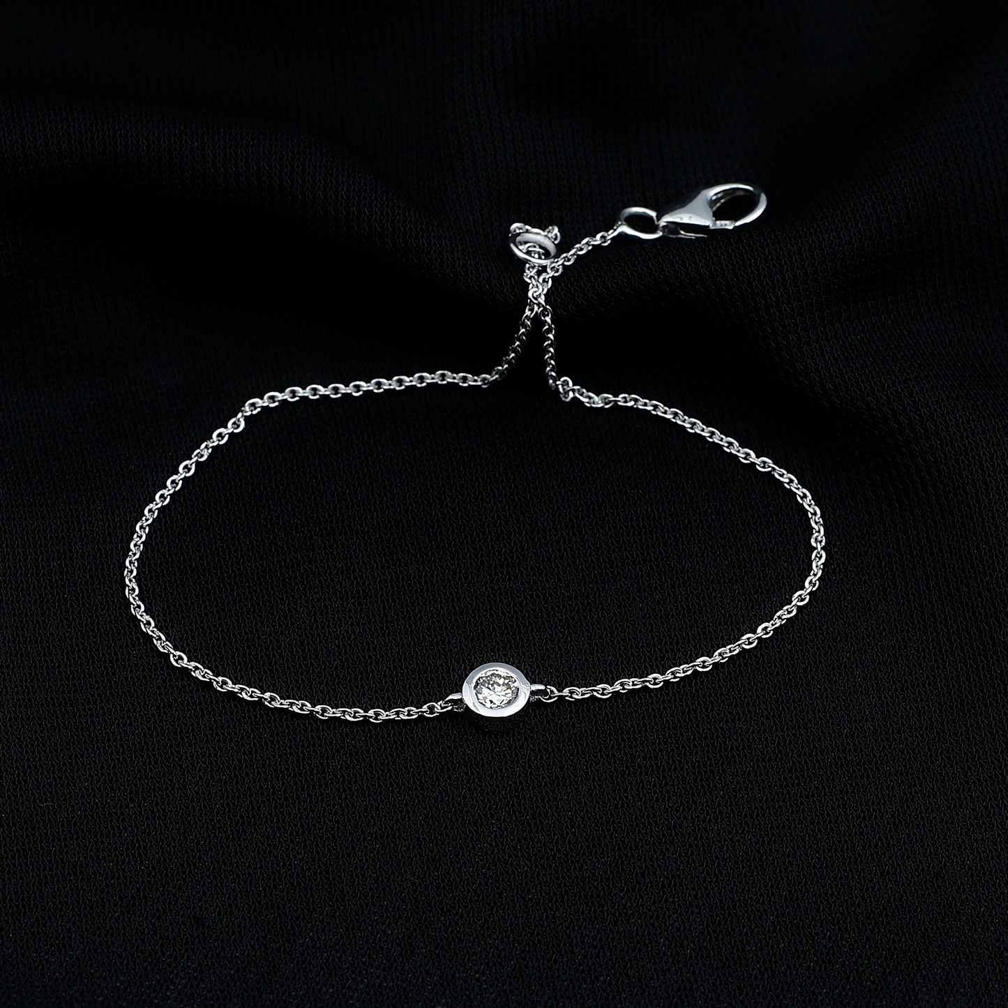 Bezel Set Lab Grown Diamond Solitaire Bracelet