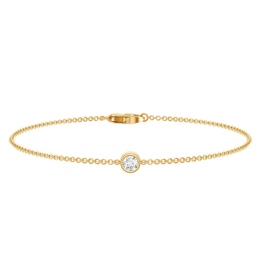 Bezel Set Lab Grown Diamond Solitaire Bracelet