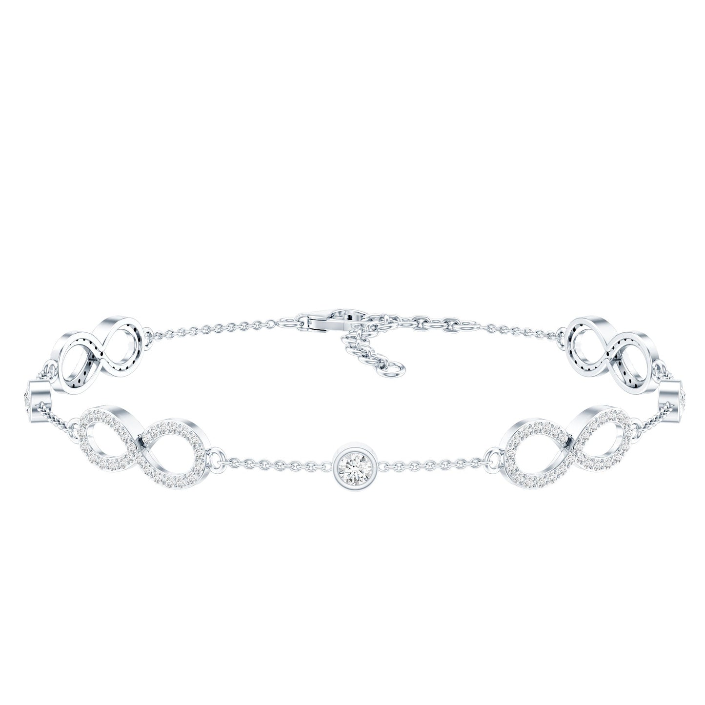 Certified Moissanite Infinity Chain Bracelet