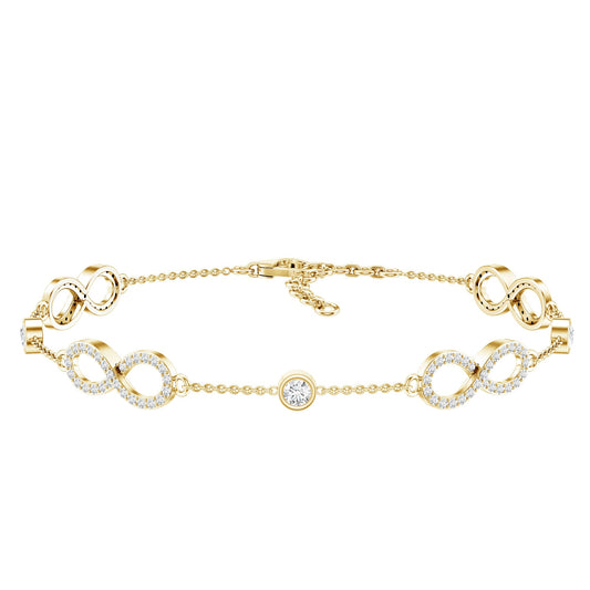 Certified Moissanite Infinity Chain Bracelet
