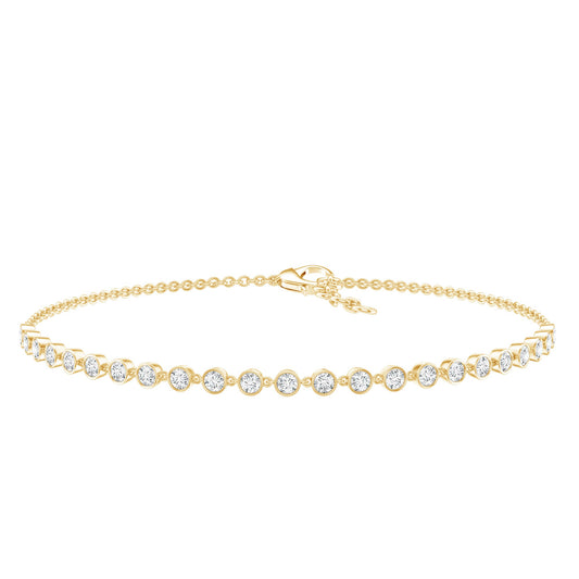 Certified Lab Grown Bezel Set Diamond Eternity Chain Bracelet