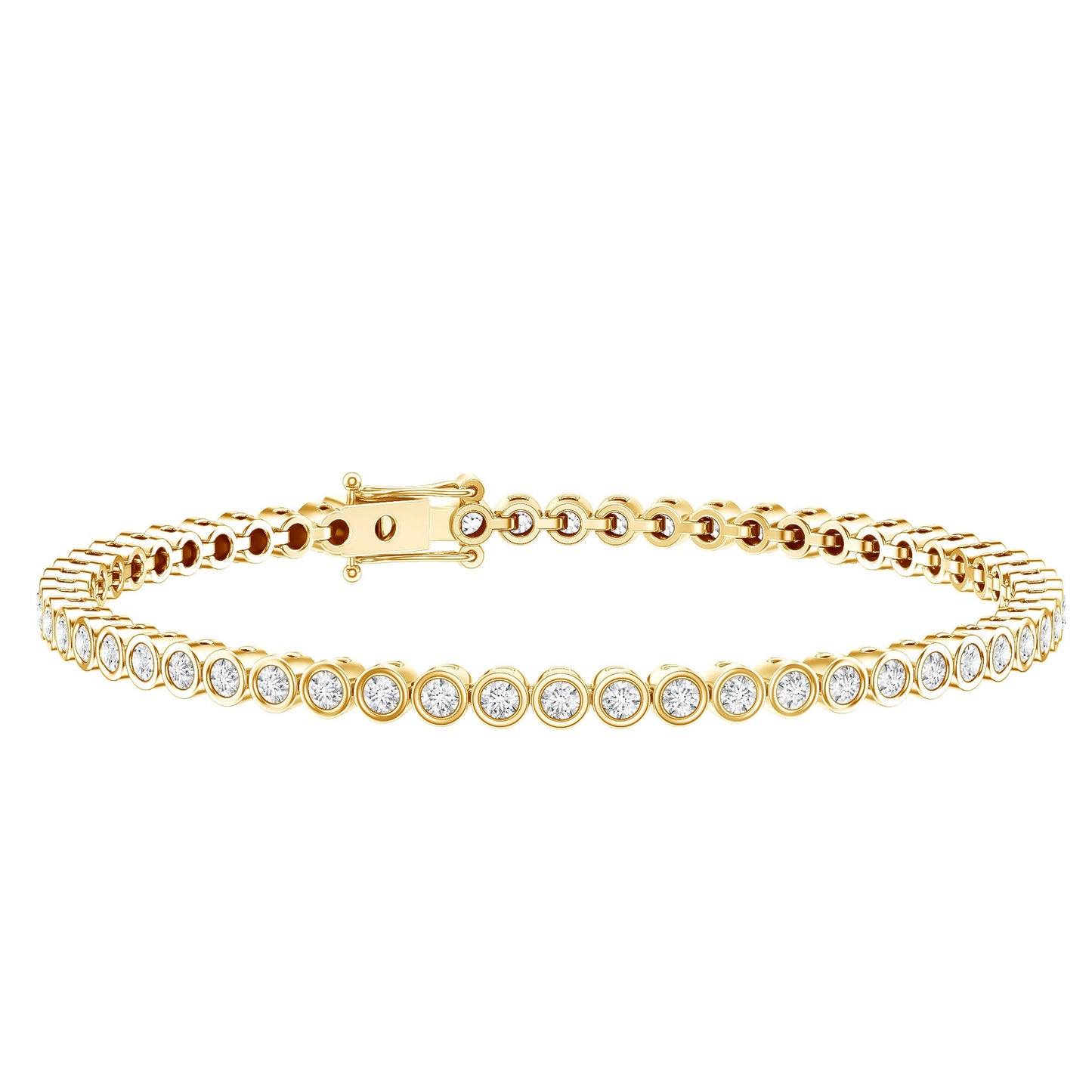 Certified Bezel Set Lab Grown Diamond Tennis Bracelet