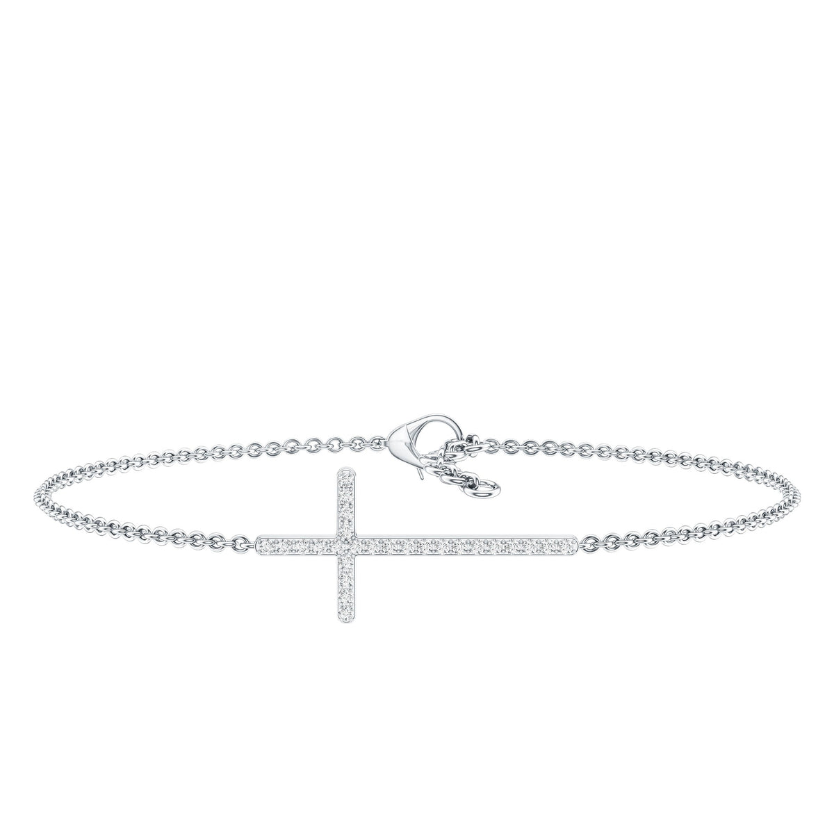 Certified Diamond Sideway Cross Bracelet