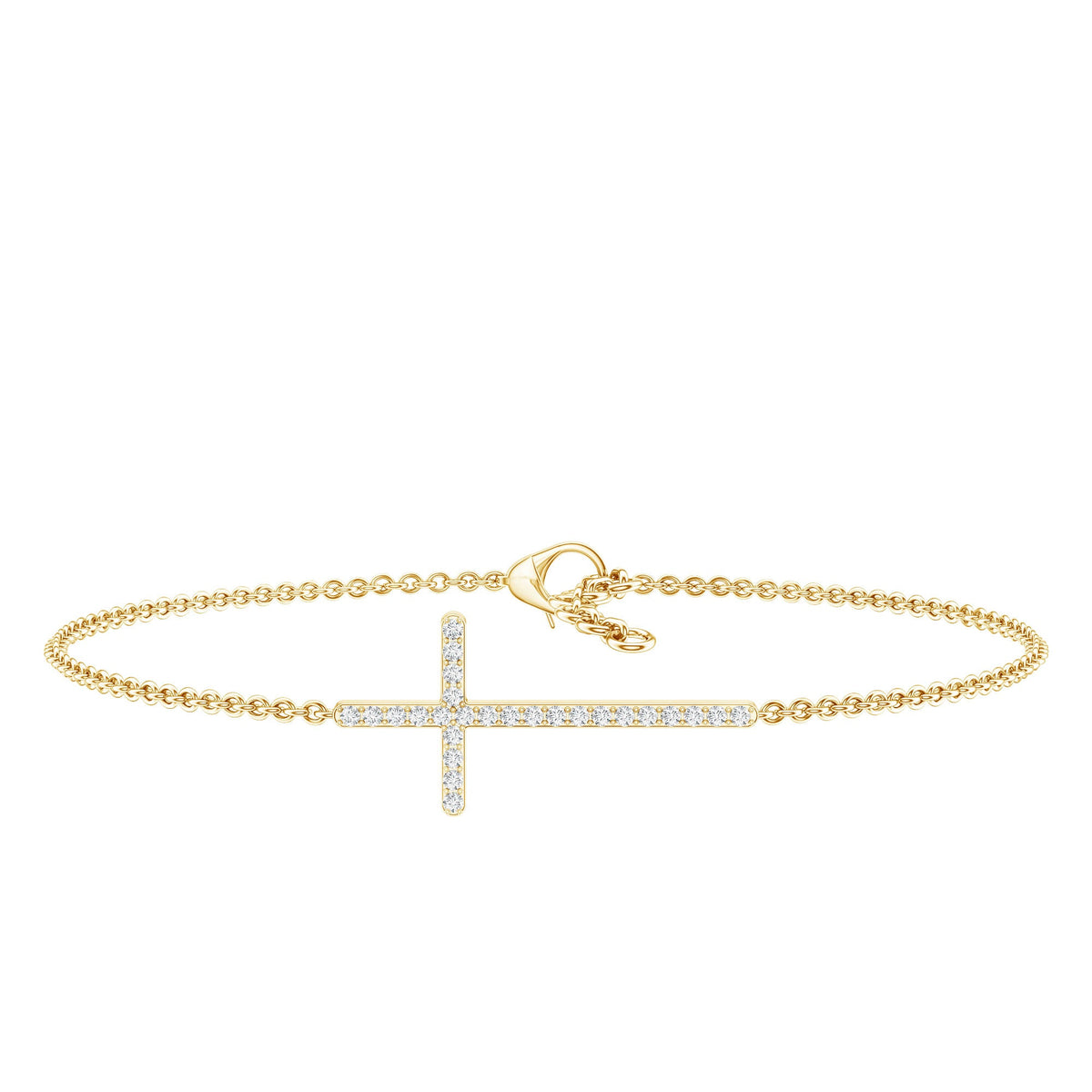 Certified Diamond Sideway Cross Bracelet