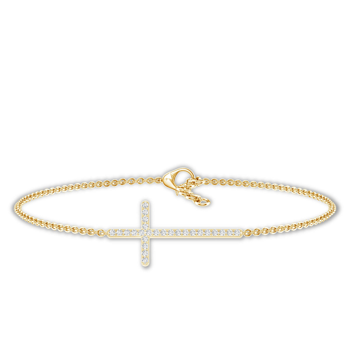 Certified Diamond Sideway Cross Bracelet