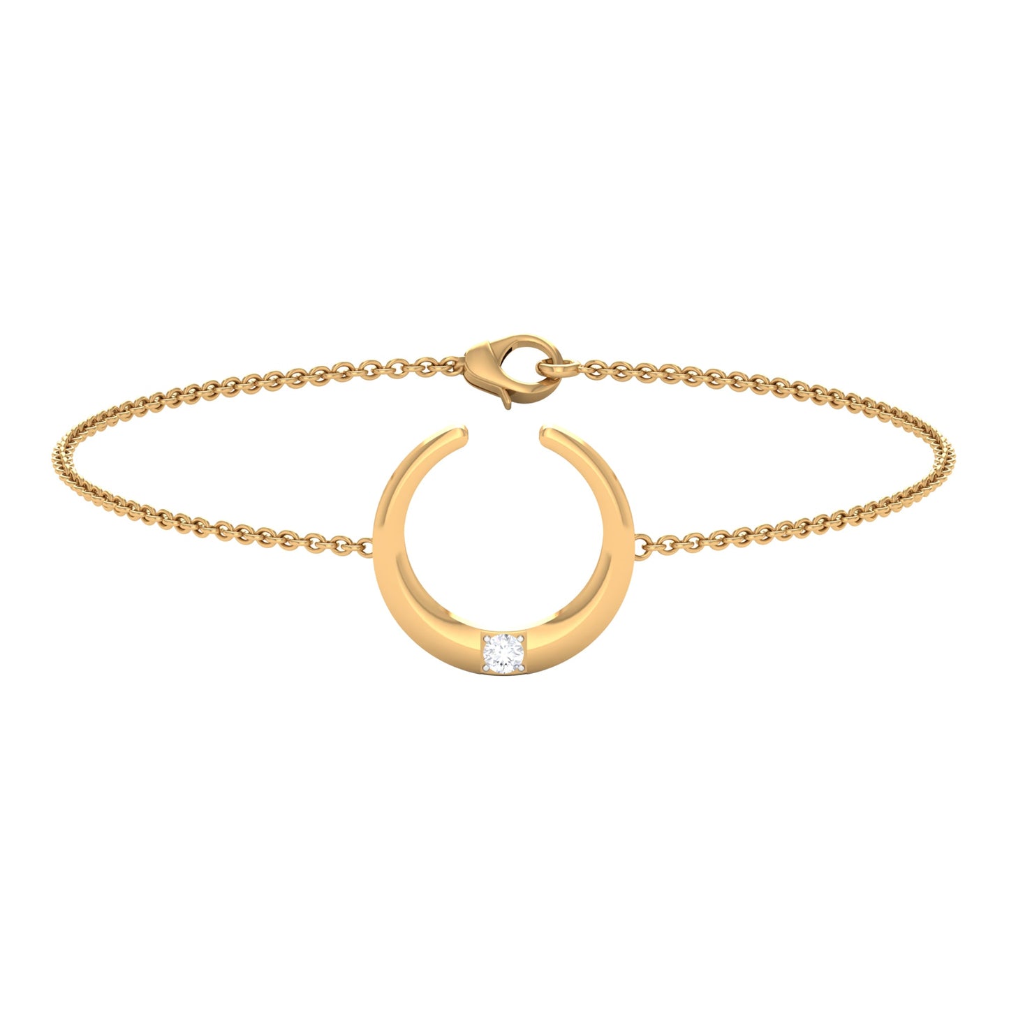 Certified Diamond Moon Chain Bracelet