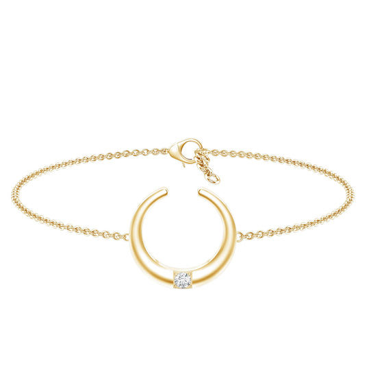 Certified Diamond Moon Chain Bracelet