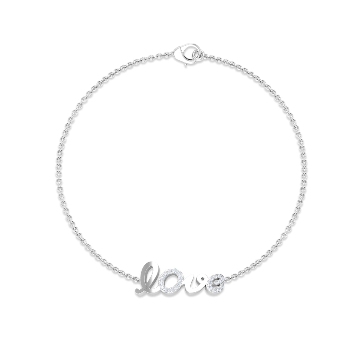 Certified Diamond Love Chain Bracelet