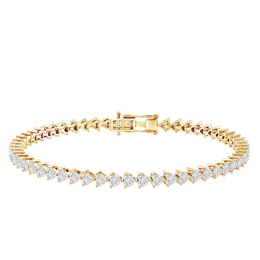 Lab Grown Diamond Heart Tennis Bracelet for Wedding