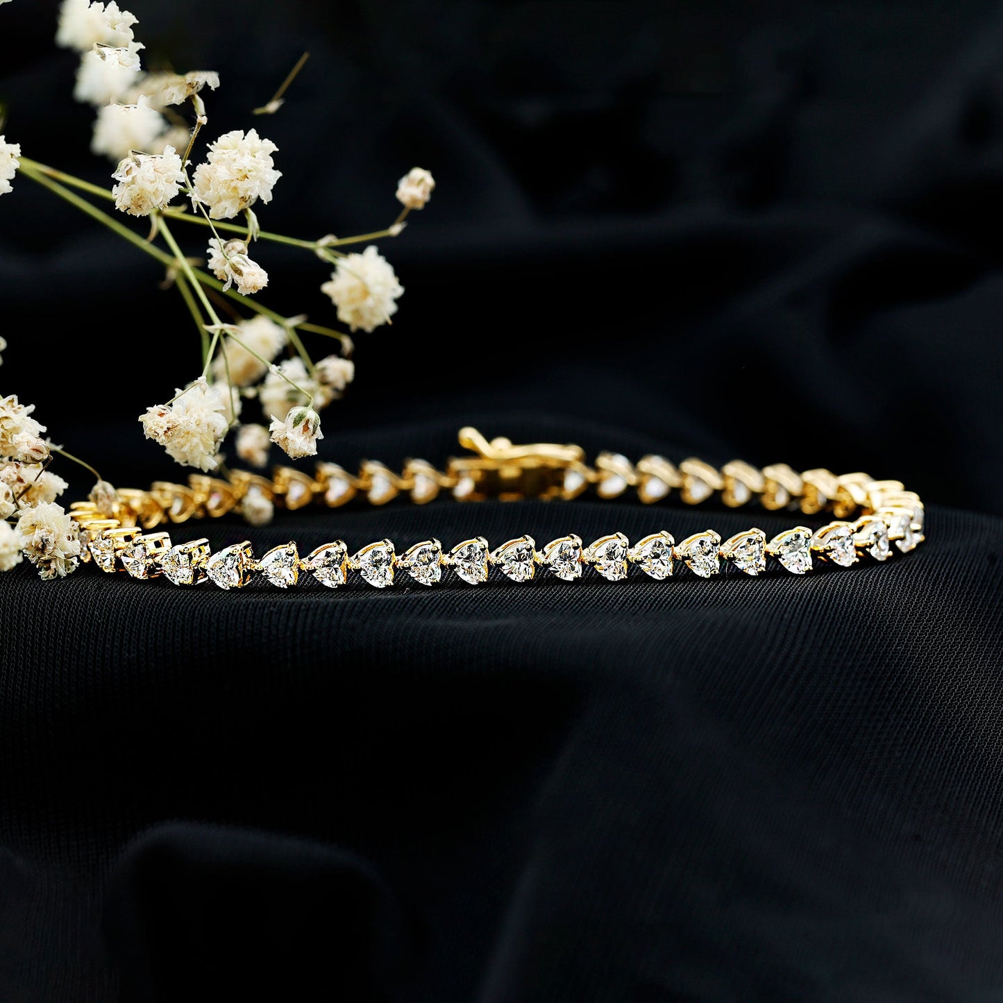 Lab Grown Diamond Heart Tennis Bracelet for Wedding