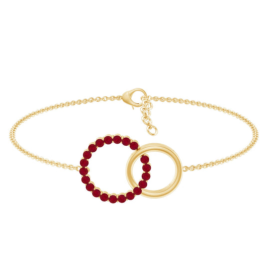 Natural Ruby Interlock Eternity Bracelet with Certificate