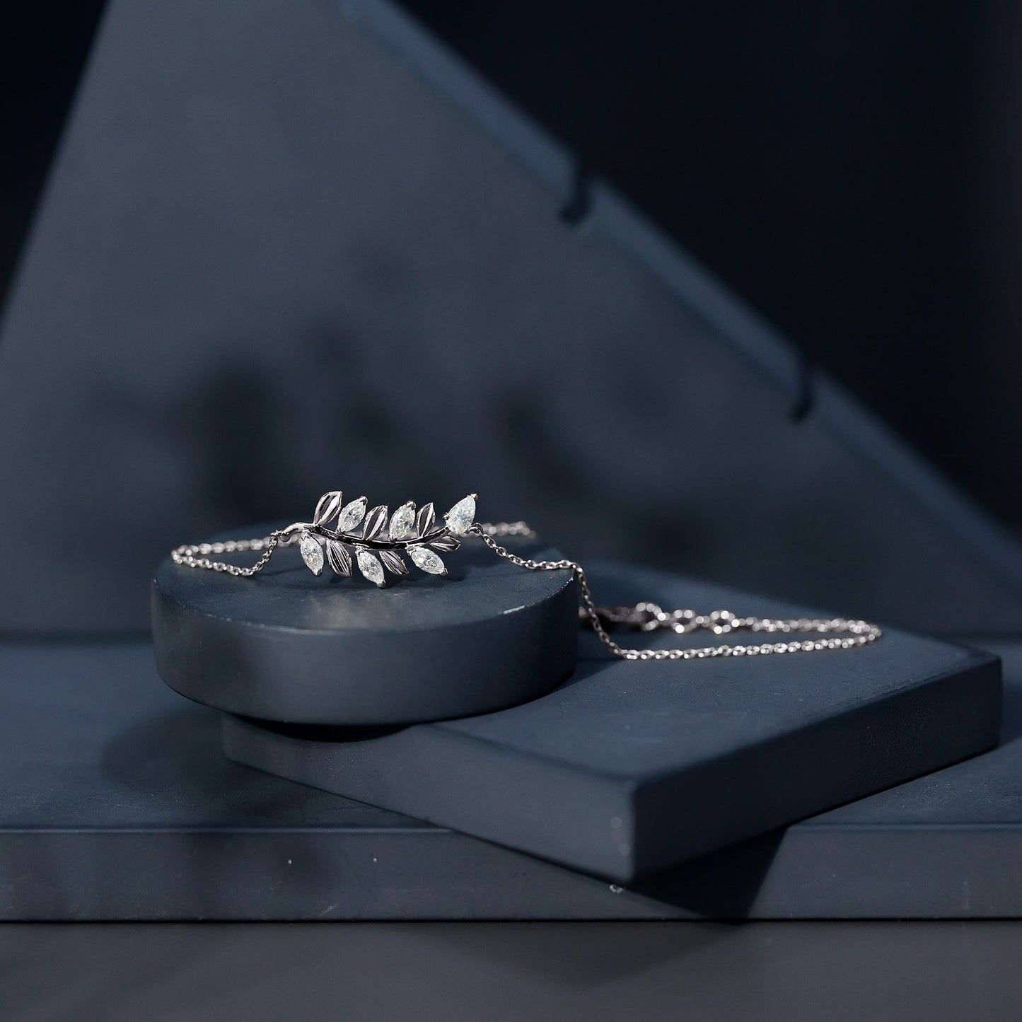 Certified Moissanite Leaf Chain Bracelet for Women