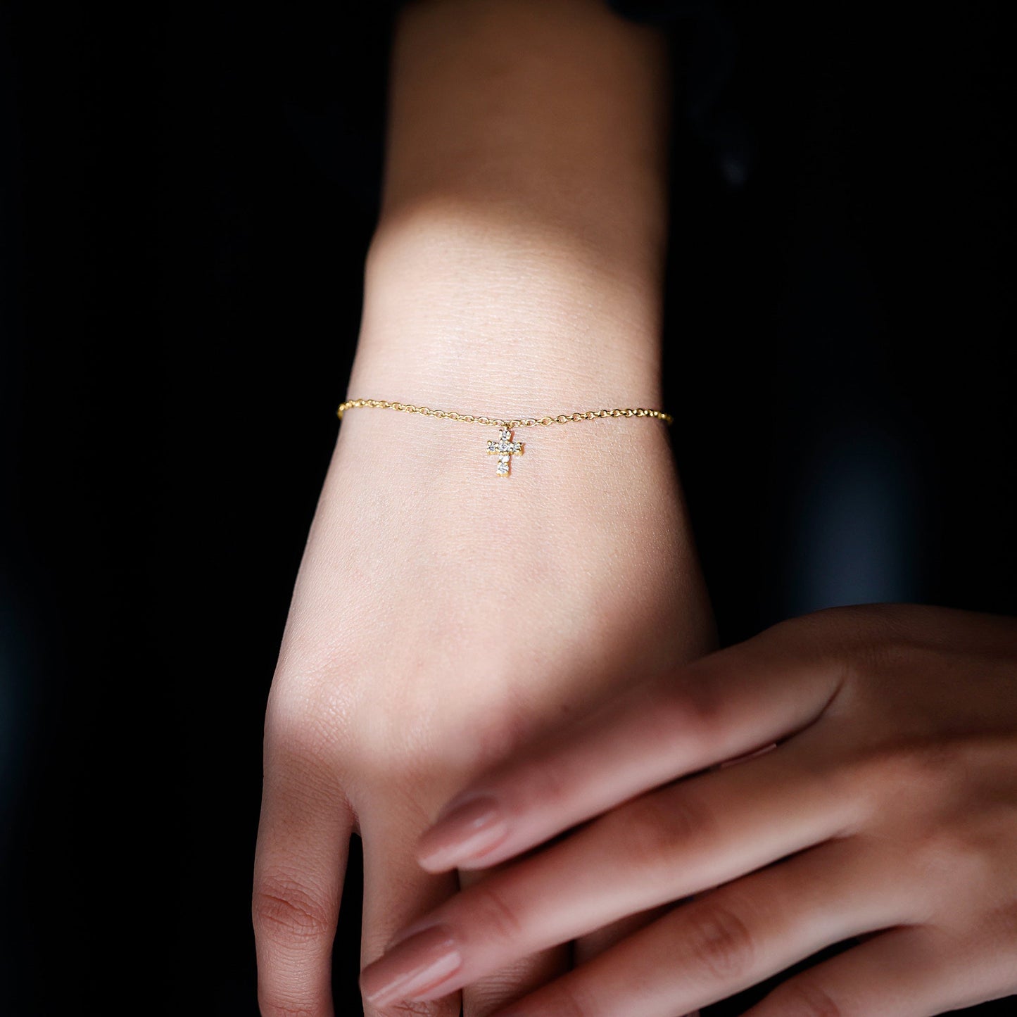 Certified Diamond Cross Chain Bracelet