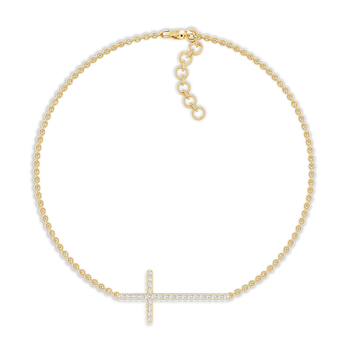 Certified Diamond Sideway Cross Bracelet
