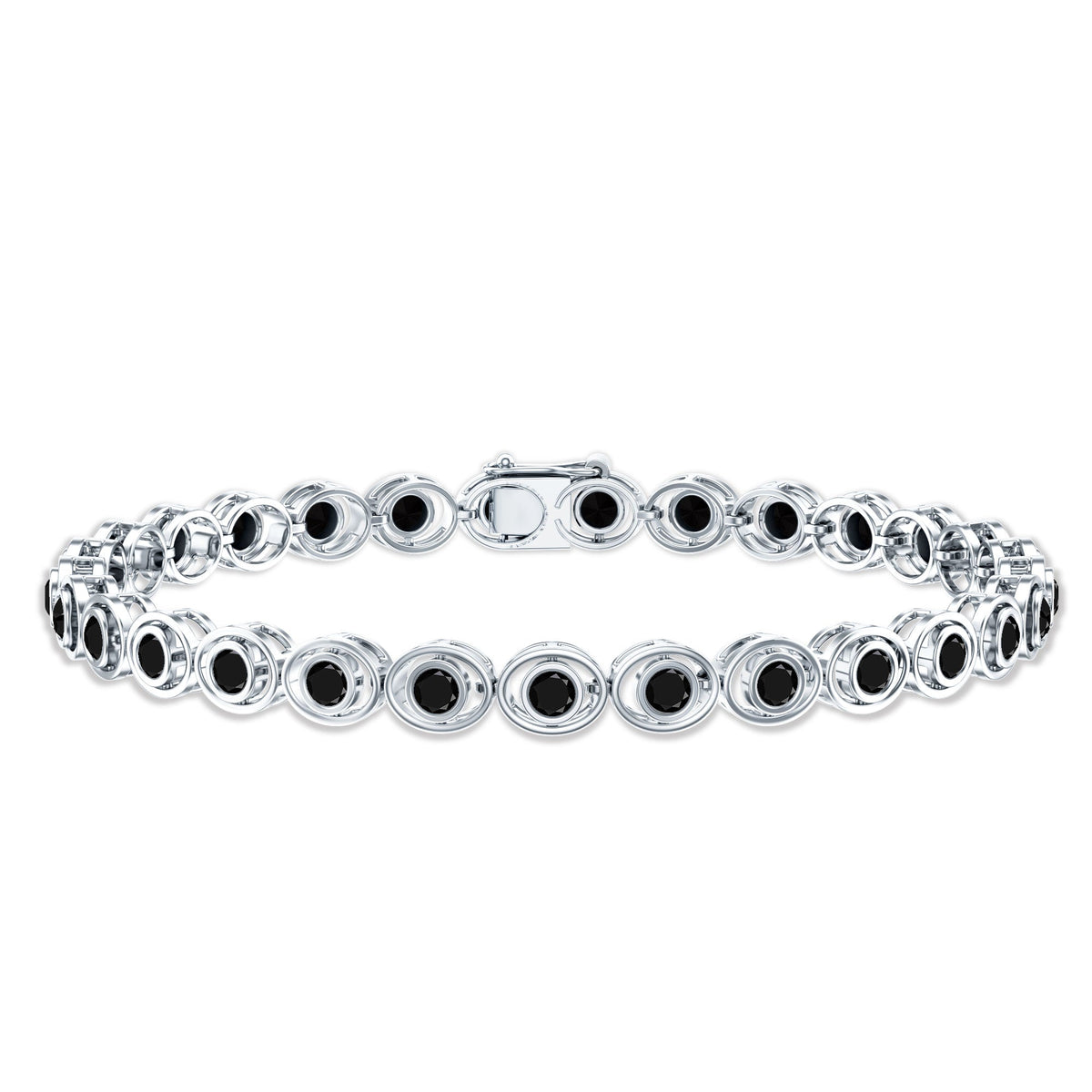 Real Black Onyx Tennis Bracelet with Certificate